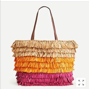 JCrew fringe beach tote bag
